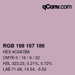 Color code: RGB 198 167 186 | qconv.com