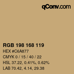 Farbcode: RGB 198 168 119 | qconv.com