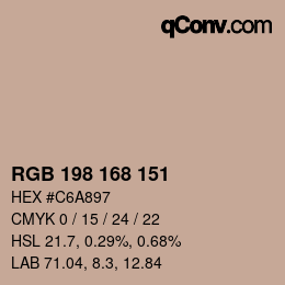 Color code: RGB 198 168 151 | qconv.com