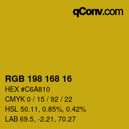 Farbcode: RGB 198 168 16 | qconv.com