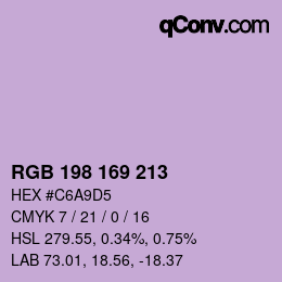 Color code: RGB 198 169 213 | qconv.com