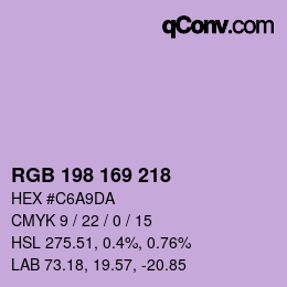 Color code: RGB 198 169 218 | qconv.com