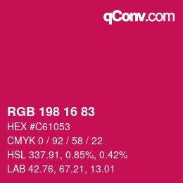 Farbcode: RGB 198 16 83 | qconv.com