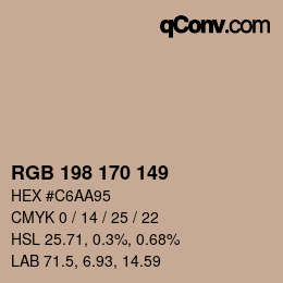 Code couleur: RGB 198 170 149 | qconv.com
