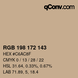 Color code: RGB 198 172 143 | qconv.com