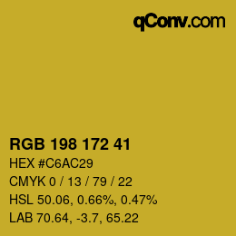 カラーコード: RGB 198 172 41 | qconv.com