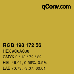 Color code: RGB 198 172 56 | qconv.com