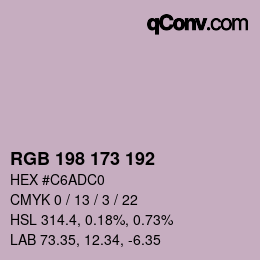 Color code: RGB 198 173 192 | qconv.com