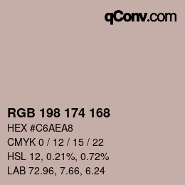 Farbcode: RGB 198 174 168 | qconv.com