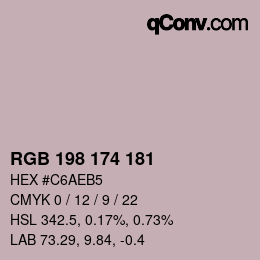 Color code: RGB 198 174 181 | qconv.com