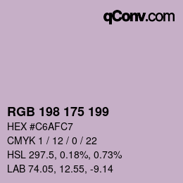 Color code: RGB 198 175 199 | qconv.com