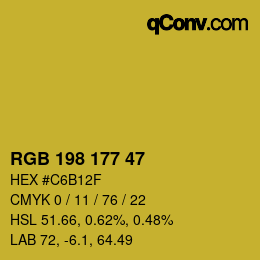Code couleur: RGB 198 177 47 | qconv.com