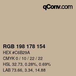 Farbcode: RGB 198 178 154 | qconv.com