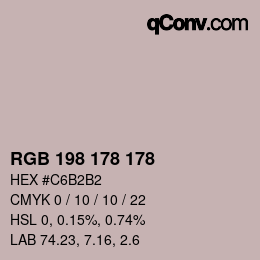 Color code: RGB 198 178 178 | qconv.com