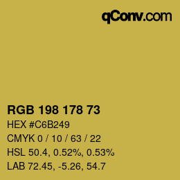 颜色代码: RGB 198 178 73 | qconv.com