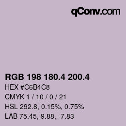 カラーコード: RGB 198 180.4 200.4 | qconv.com