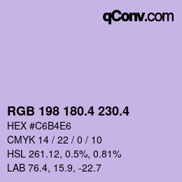 カラーコード: RGB 198 180.4 230.4 | qconv.com