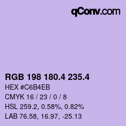 カラーコード: RGB 198 180.4 235.4 | qconv.com