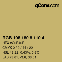 カラーコード: RGB 198 180.8 110.4 | qconv.com