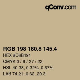 カラーコード: RGB 198 180.8 145.4 | qconv.com