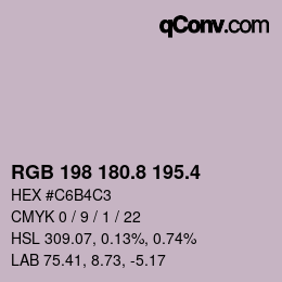 カラーコード: RGB 198 180.8 195.4 | qconv.com