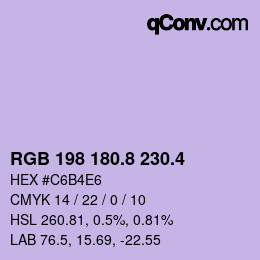 カラーコード: RGB 198 180.8 230.4 | qconv.com