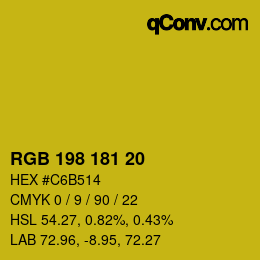 Color code: RGB 198 181 20 | qconv.com