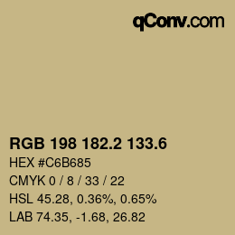 カラーコード: RGB 198 182.2 133.6 | qconv.com