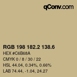 カラーコード: RGB 198 182.2 138.6 | qconv.com