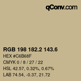 カラーコード: RGB 198 182.2 143.6 | qconv.com