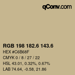 カラーコード: RGB 198 182.6 143.6 | qconv.com