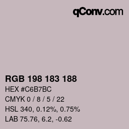 Color code: RGB 198 183 188 | qconv.com