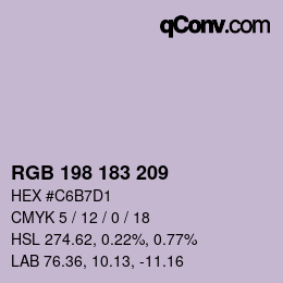 Color code: RGB 198 183 209 | qconv.com