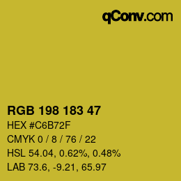 Farbcode: RGB 198 183 47 | qconv.com