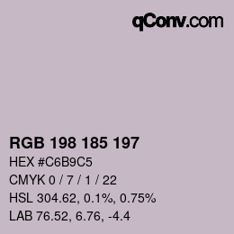 Code couleur: RGB 198 185 197 | qconv.com