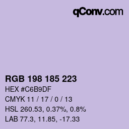 Farbcode: RGB 198 185 223 | qconv.com