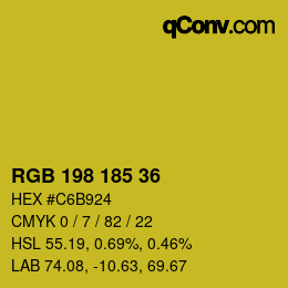 颜色代码: RGB 198 185 36 | qconv.com