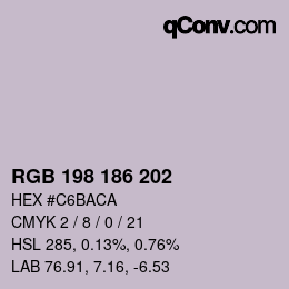 Farbcode: RGB 198 186 202 | qconv.com