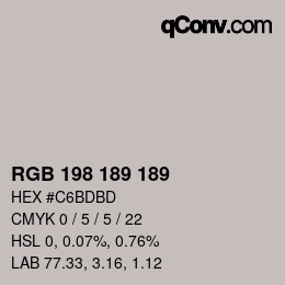 Color code: RGB 198 189 189 | qconv.com