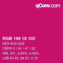 Color code: RGB 198 18 105 | qconv.com