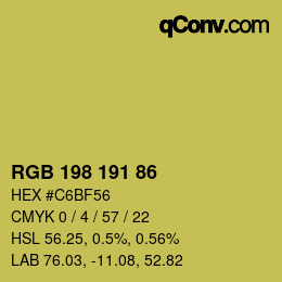Farbcode: RGB 198 191 86 | qconv.com