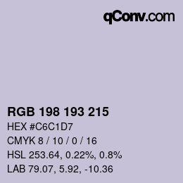 Farbcode: RGB 198 193 215 | qconv.com