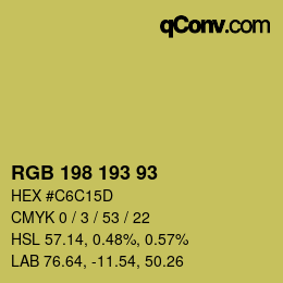 Farbcode: RGB 198 193 93 | qconv.com