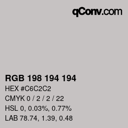 Color code: RGB 198 194 194 | qconv.com