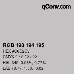 Color code: RGB 198 194 195 | qconv.com