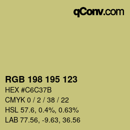 Farbcode: RGB 198 195 123 | qconv.com