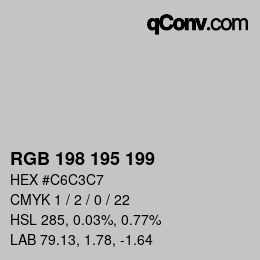 Color code: RGB 198 195 199 | qconv.com