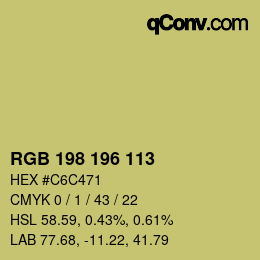 Color code: RGB 198 196 113 | qconv.com