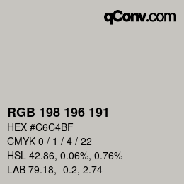 Código de color: RGB 198 196 191 | qconv.com