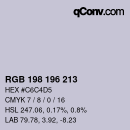 Código de color: RGB 198 196 213 | qconv.com